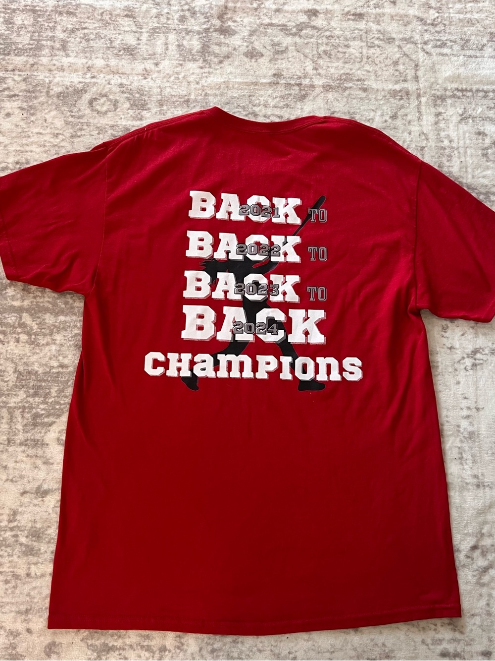 OU Oklahoma Sooners Red 'Back to Back Champions' Graphic Tee